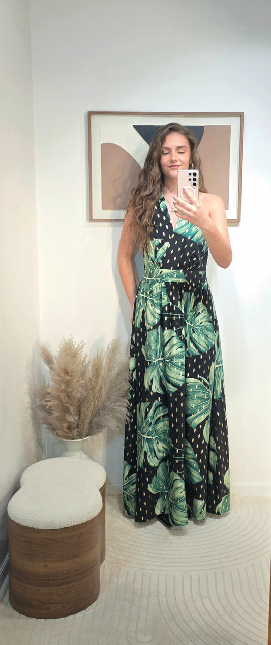 Robe longue à motifs