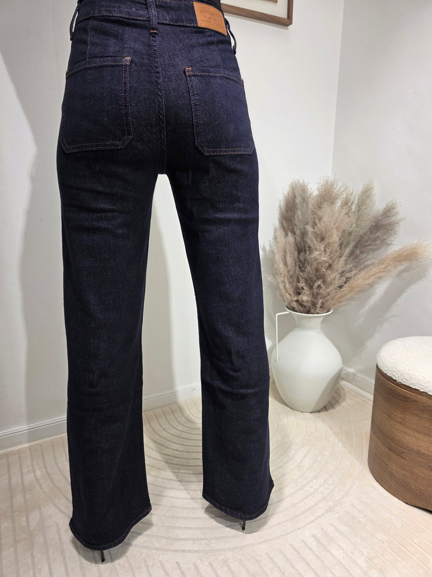 Jeans Wideleg brut boutons dorés