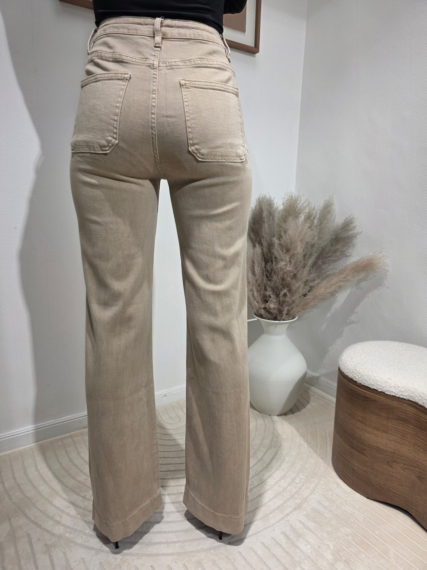 Jeans Wideleg beige