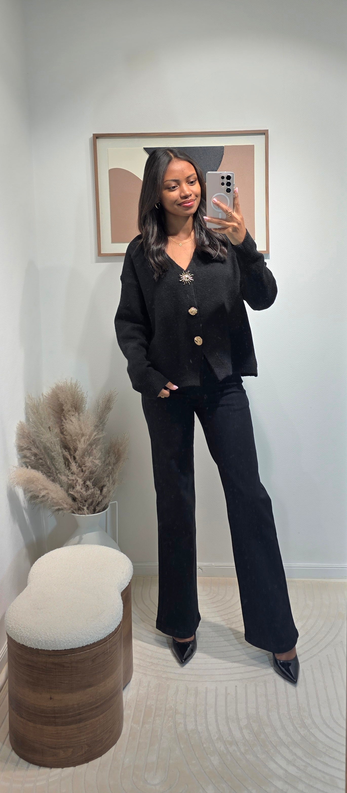 Gilet boutons broches