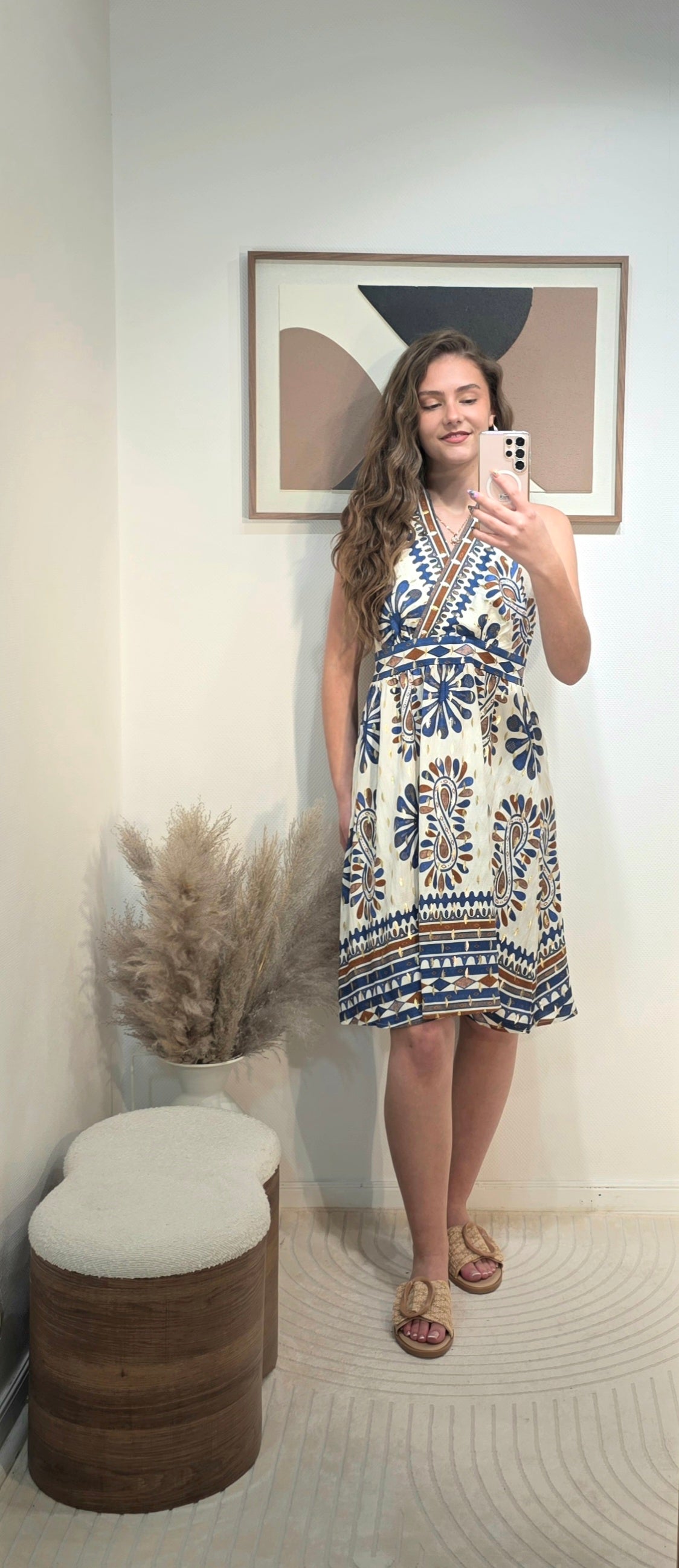 Robe courte à motifs