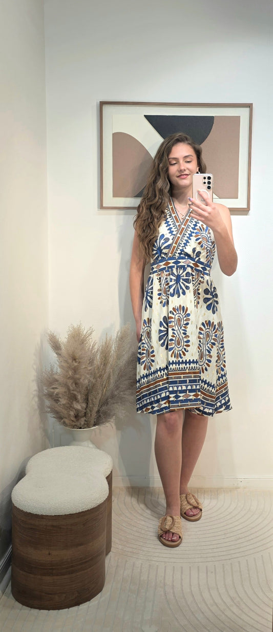 Robe courte à motifs
