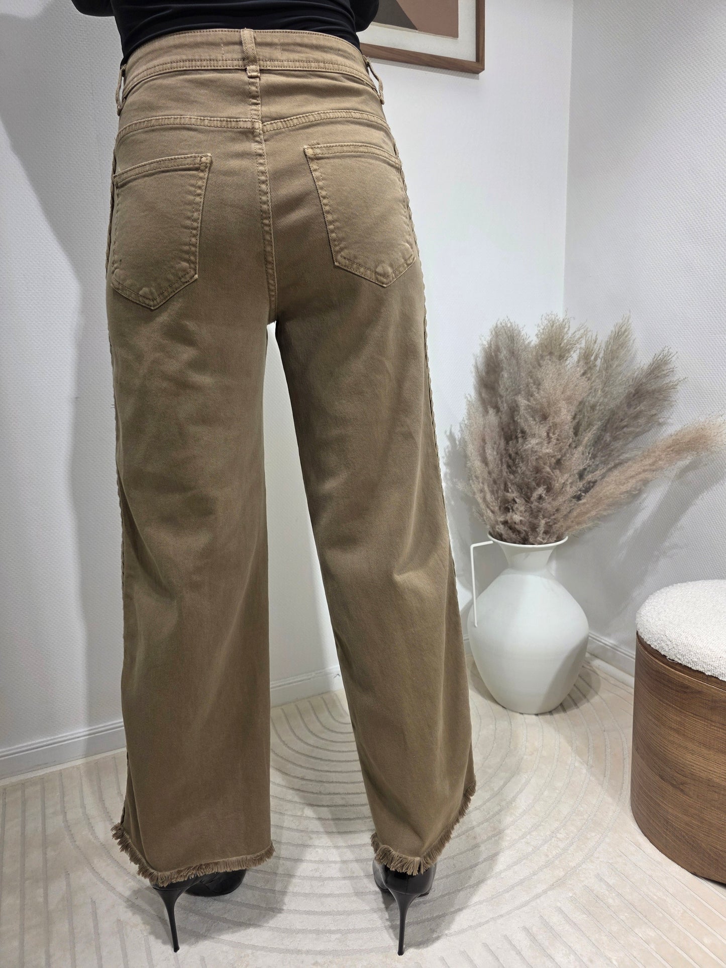 Jeans Wideleg tresse taupe