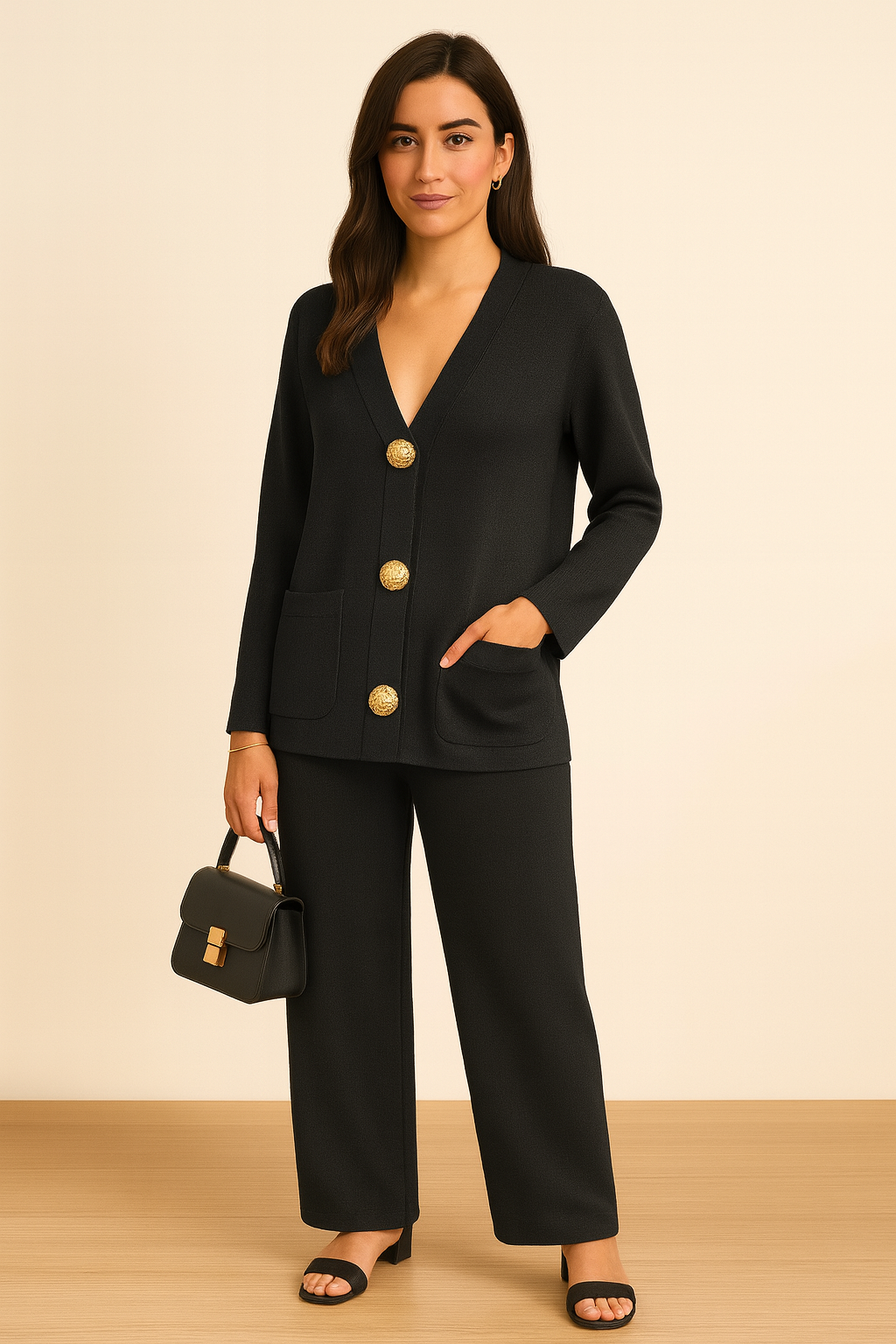 Ensemble boutons dorés