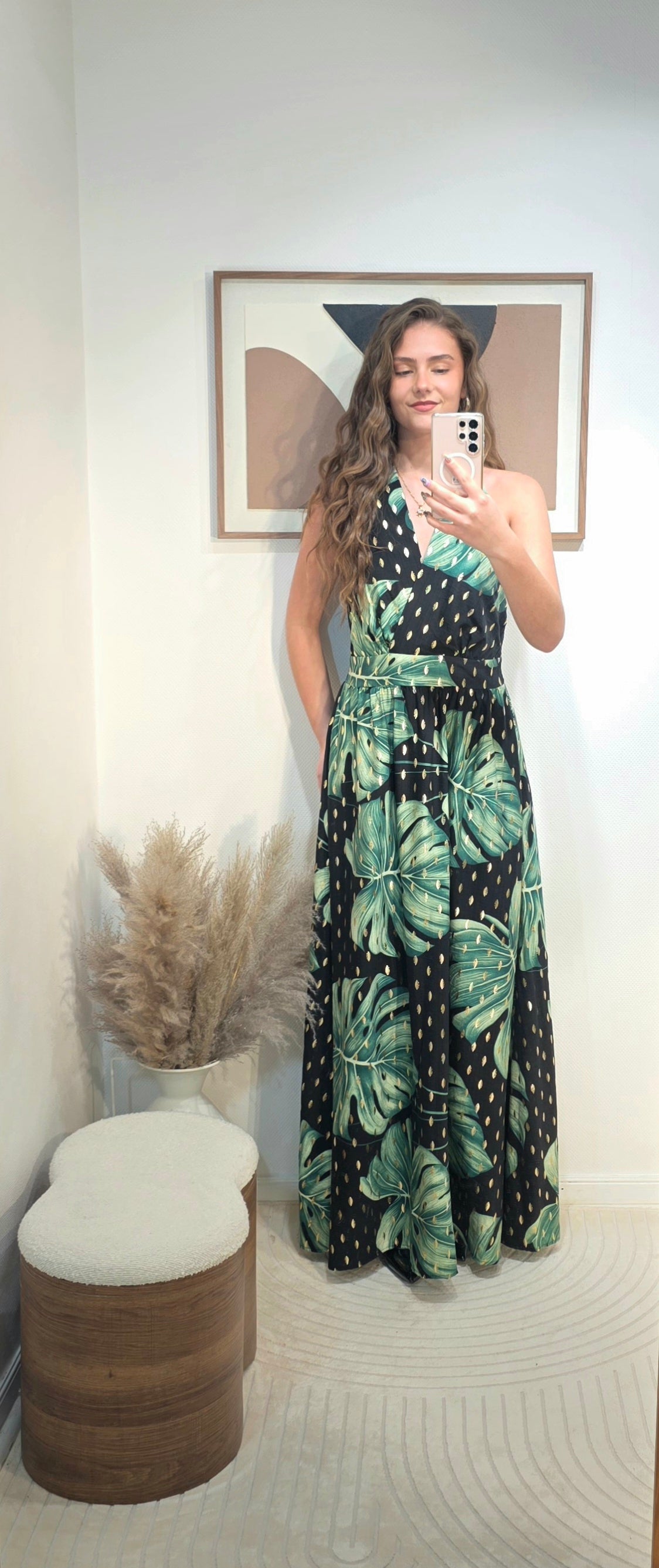 Robe longue à motifs