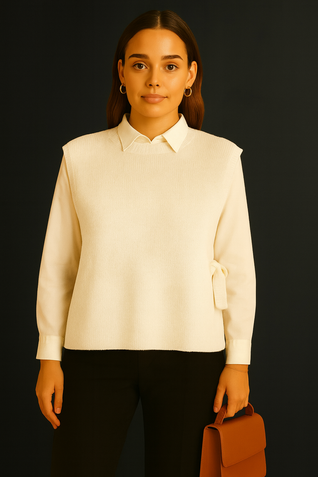 Pull sans manche avec noeuds