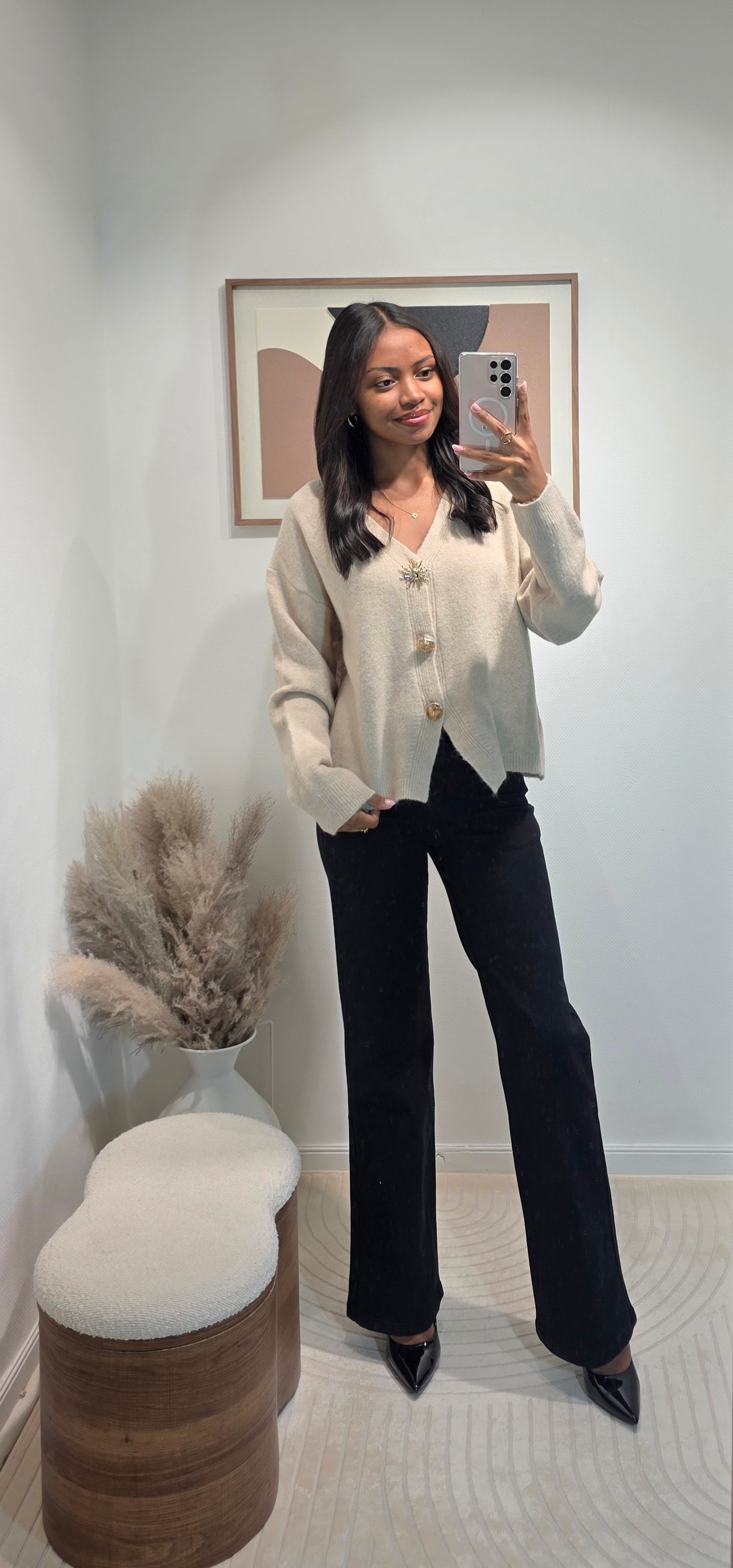 Gilet boutons broches