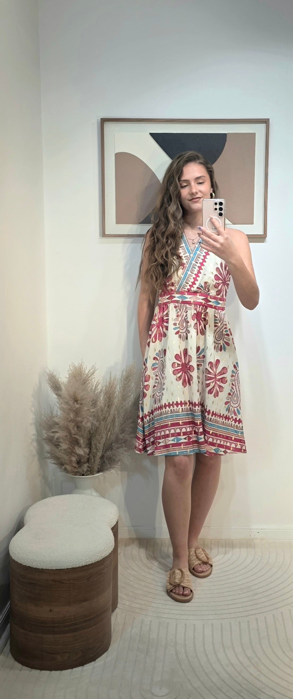 Robe courte à motifs