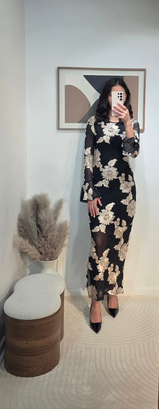 Robe longue brodée