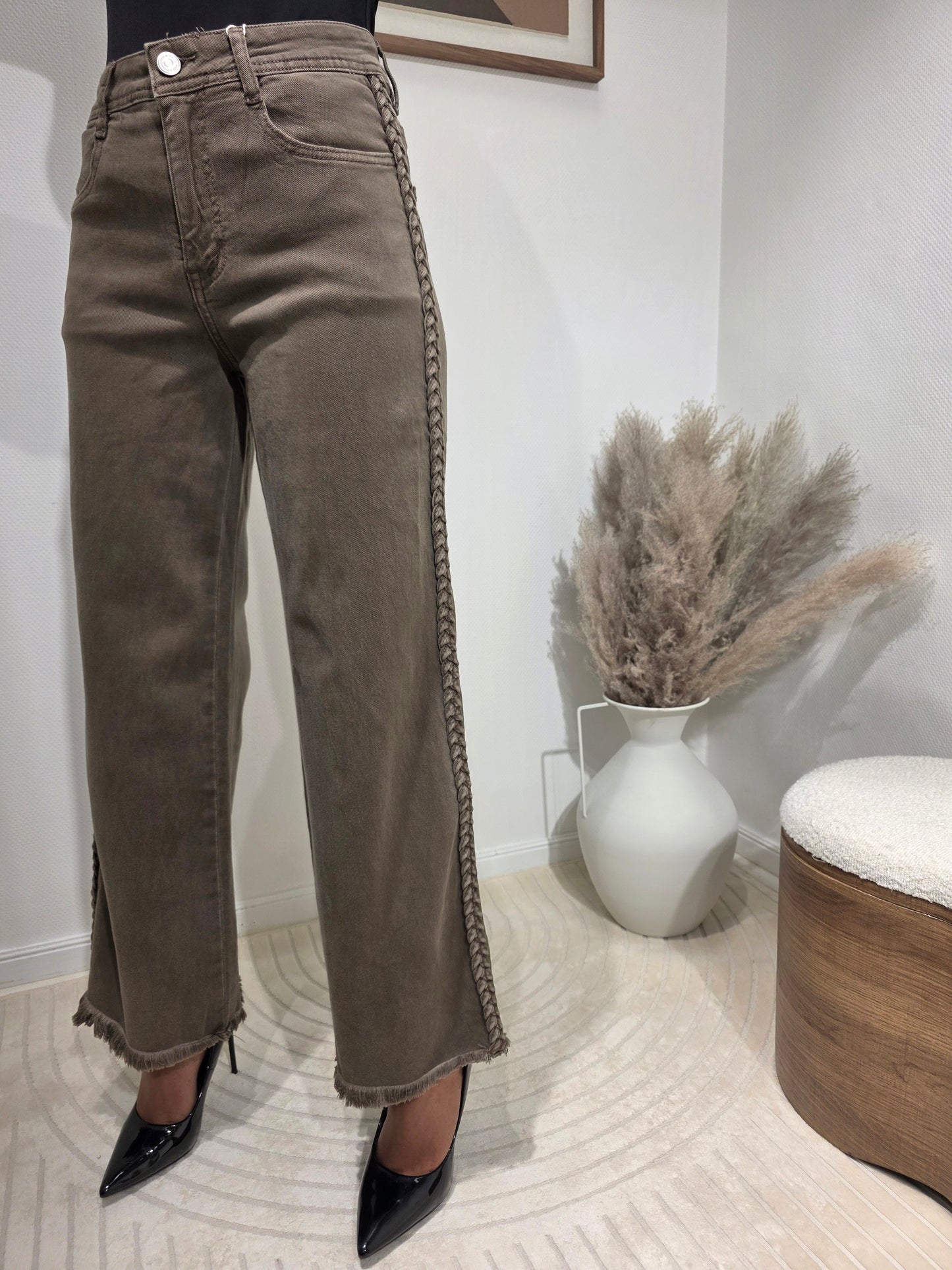 Jeans Wideleg tresse moka
