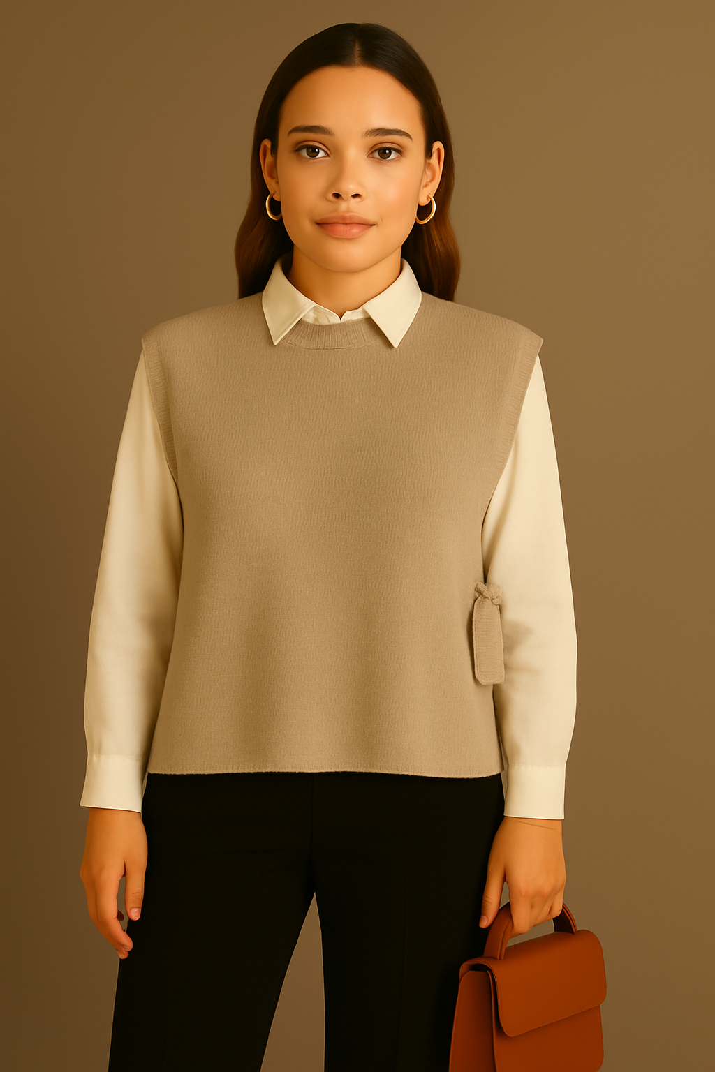 Pull sans manche avec noeuds