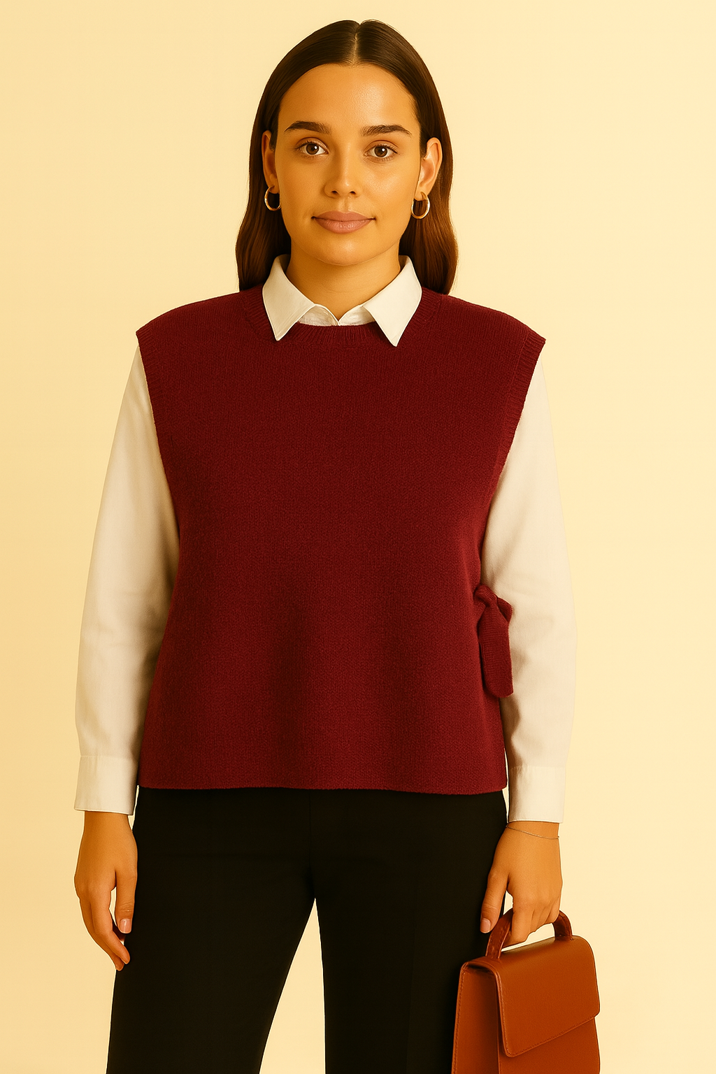 Pull sans manche avec noeuds