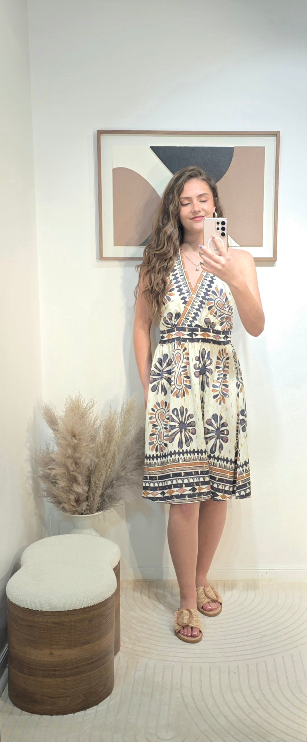 Robe courte à motifs