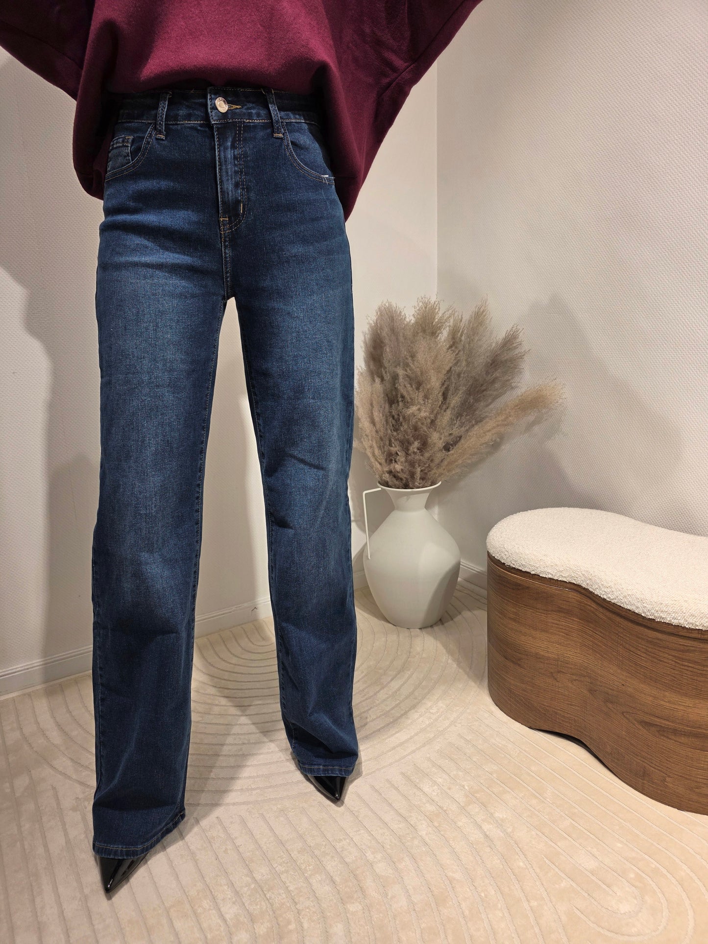 Jeans Wideleg bleu