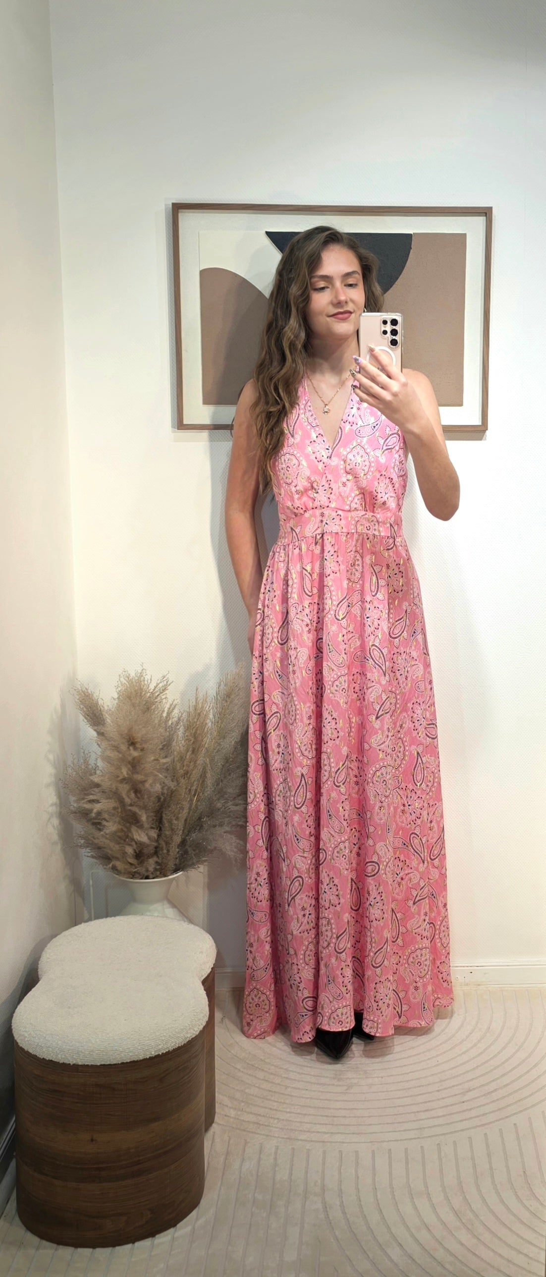 Robe longue à motifs