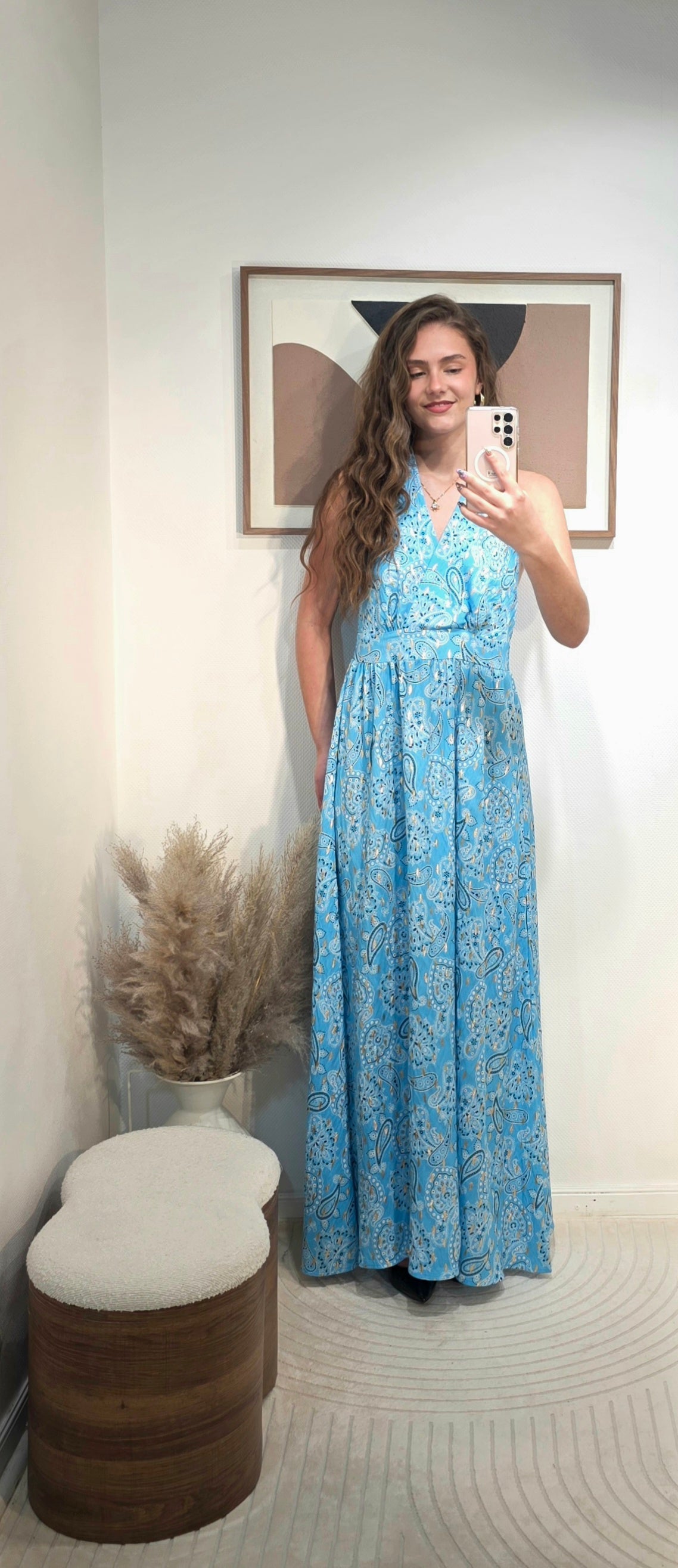 Robe longue à motifs