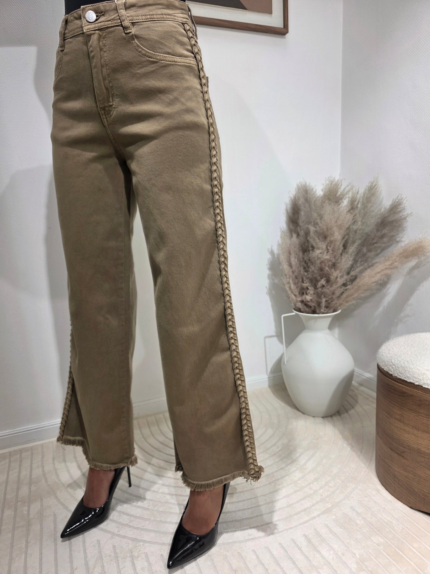 Jeans Wideleg tresse taupe