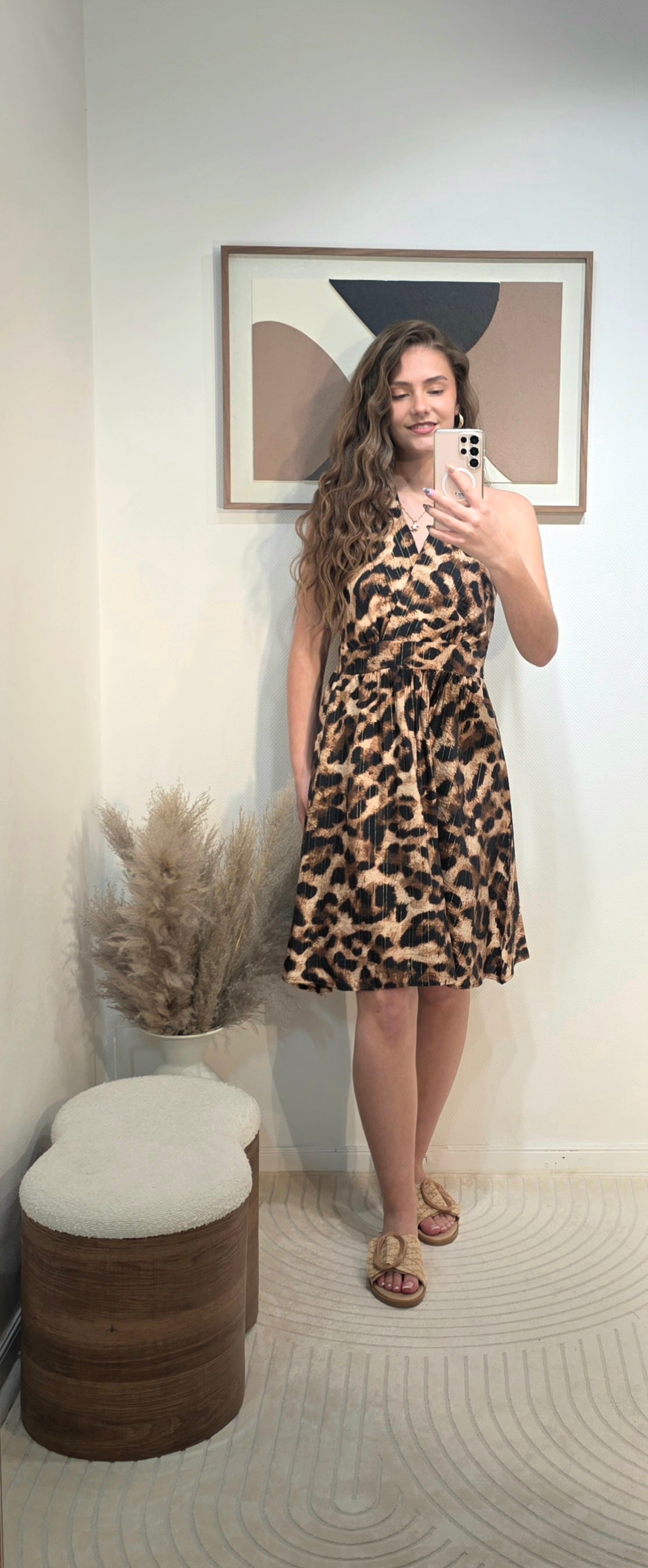 Robe courte à motifs