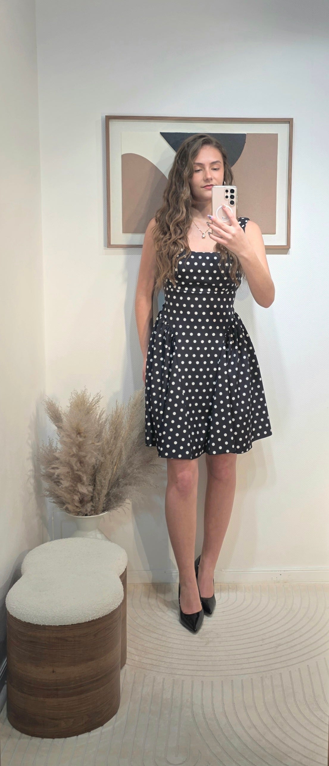 Robe courte à pois