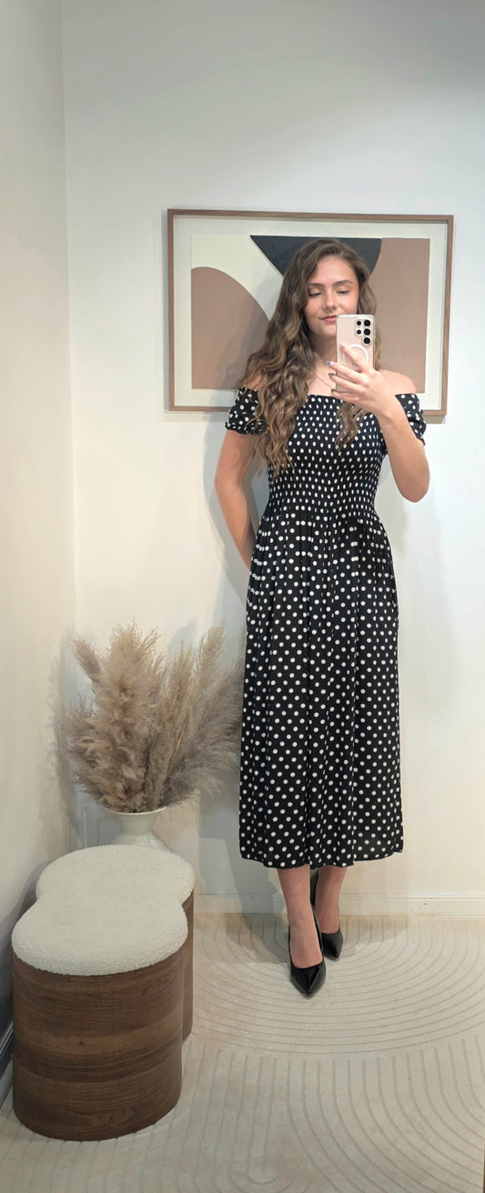 Robe longue à pois