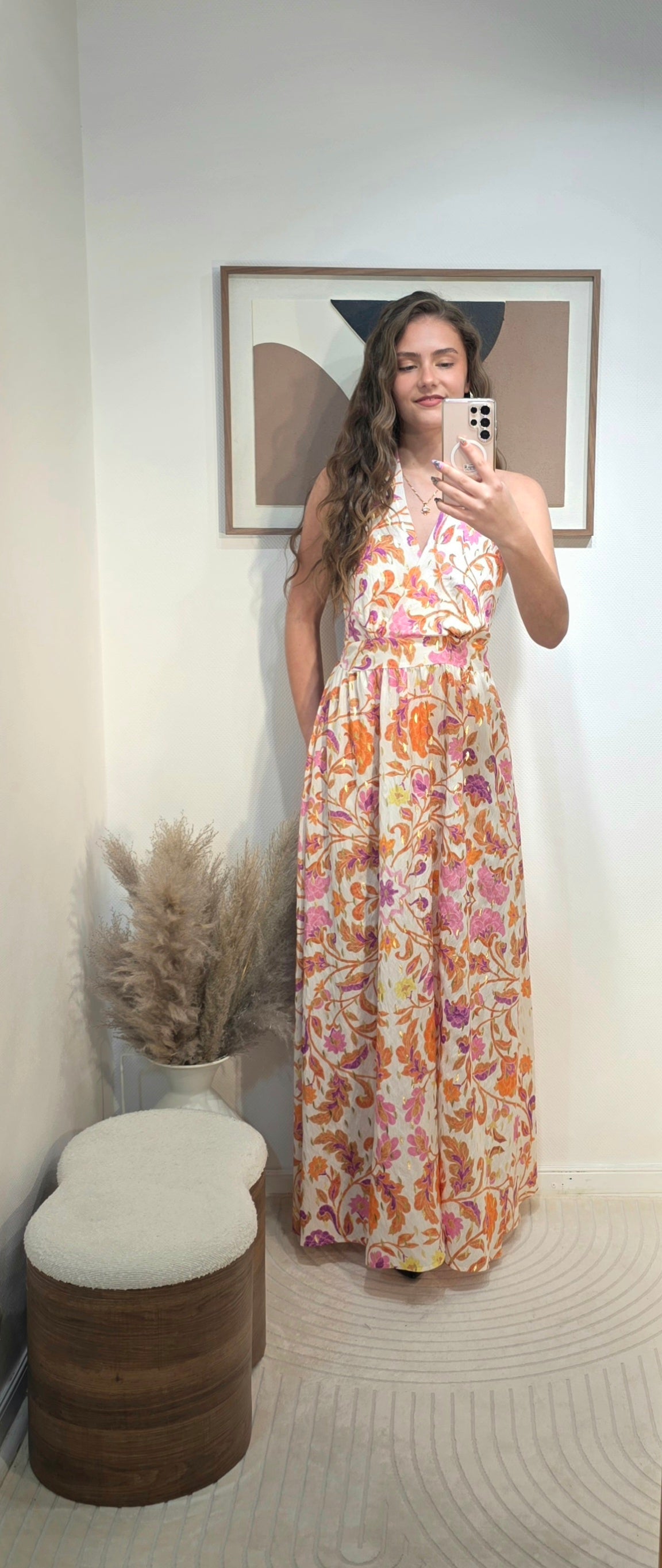 Robe longue à motifs
