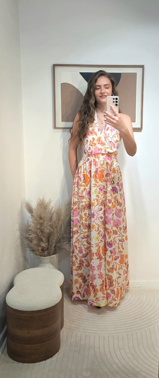 Robe longue à motifs