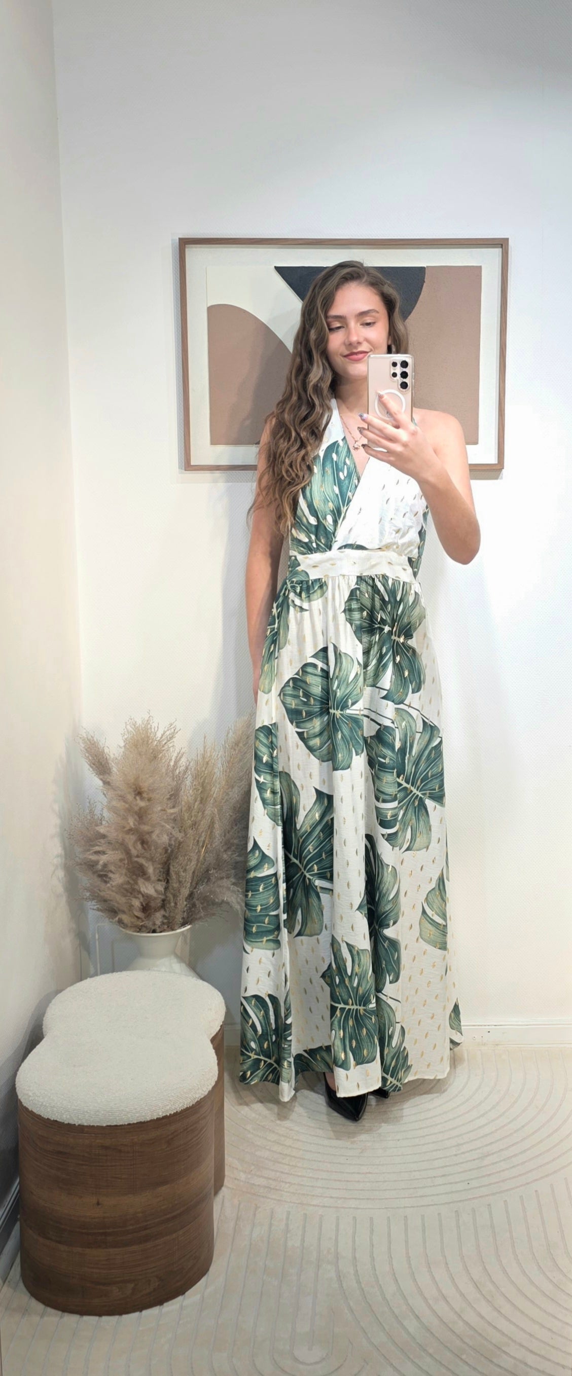 Robe longue à motifs