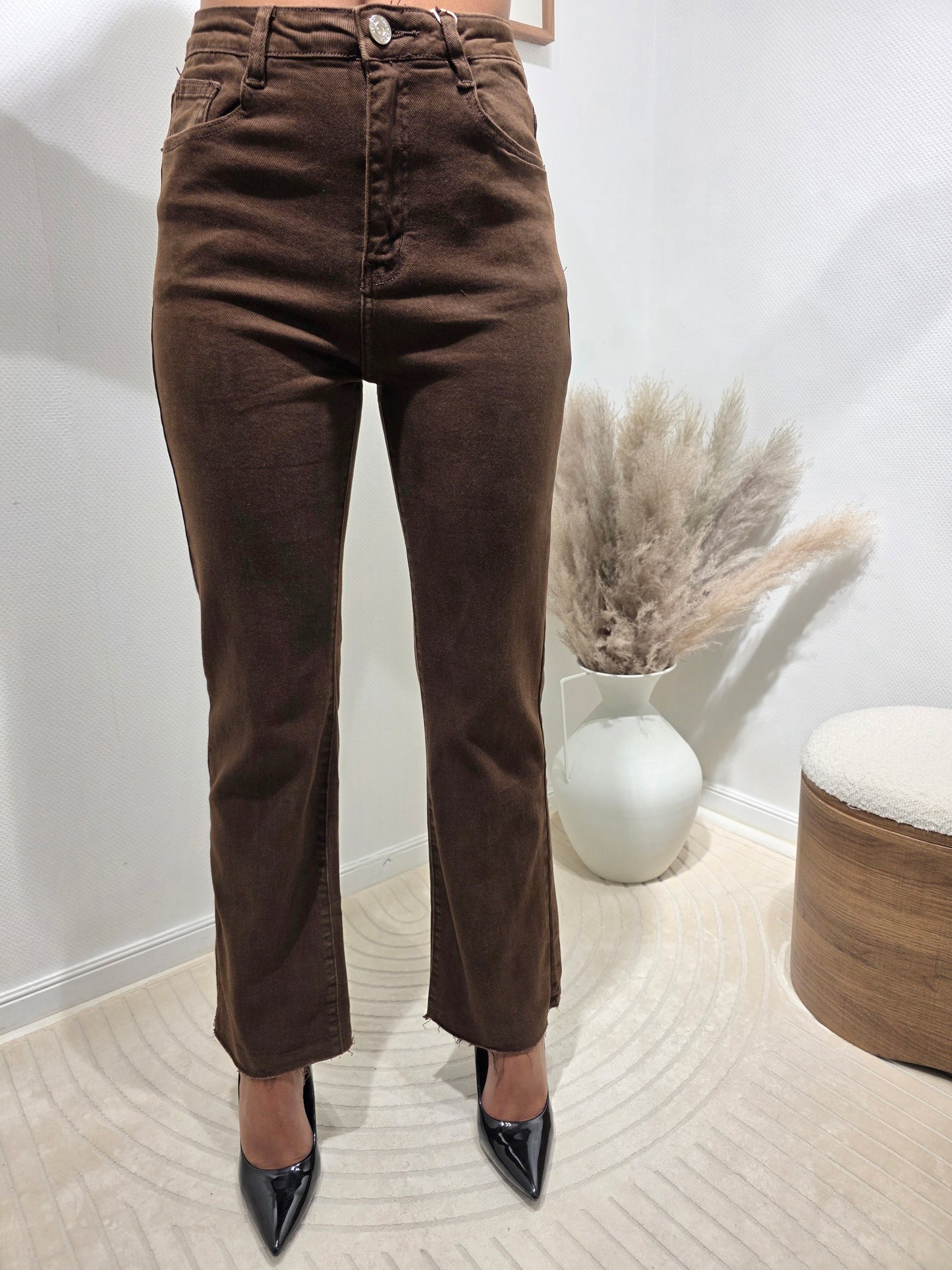 Jeans flared marron