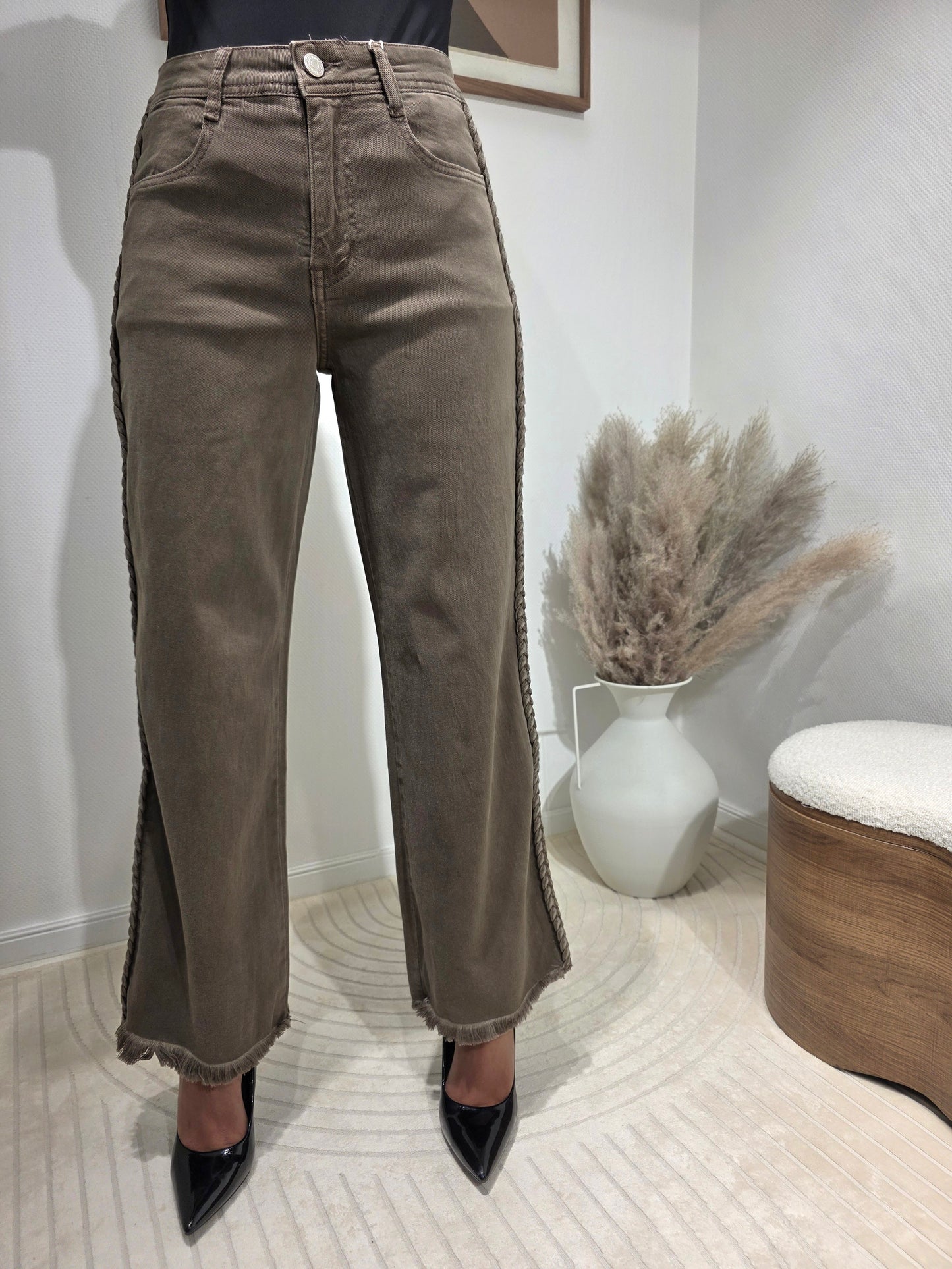 Jeans Wideleg tresse moka