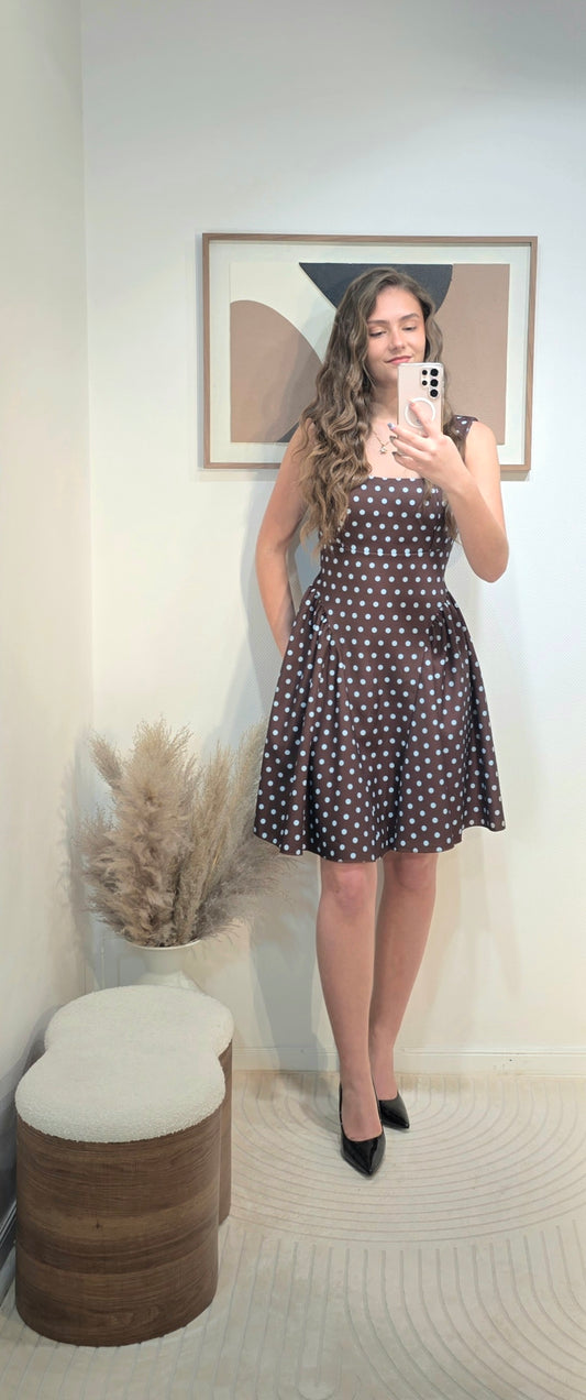 Robe courte à pois