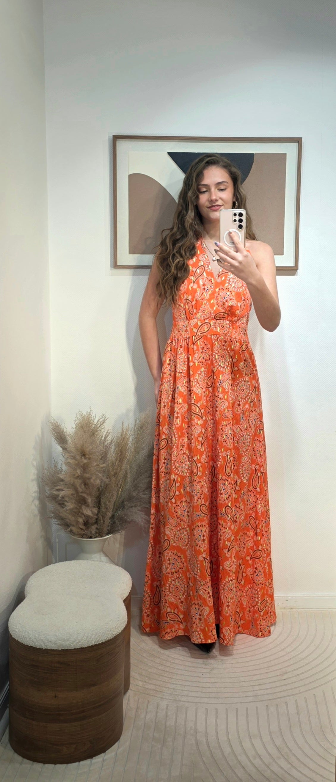 Robe longue à motifs