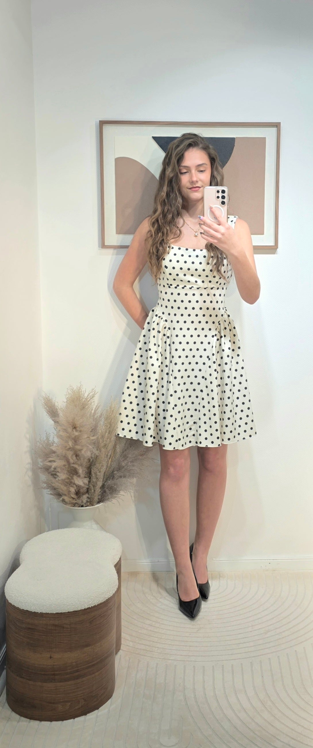 Robe courte à pois