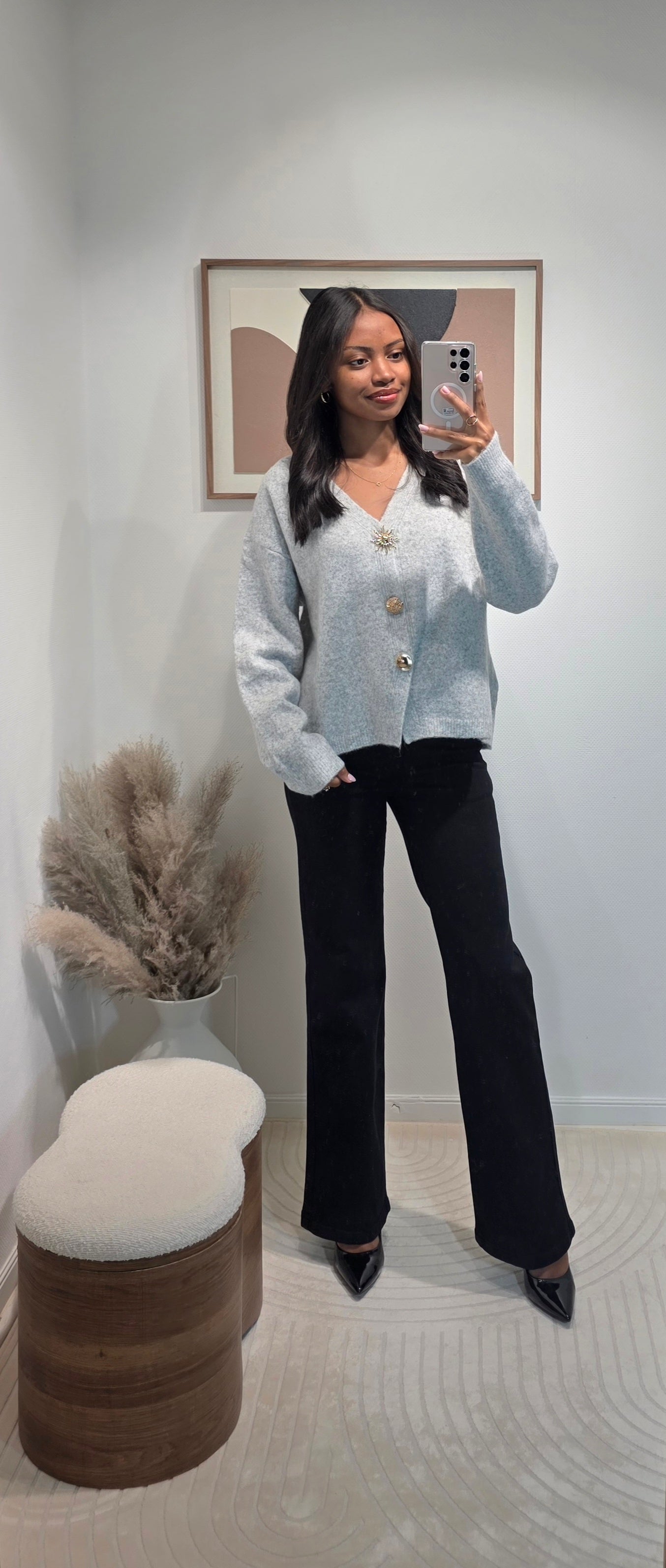 Gilet boutons broches